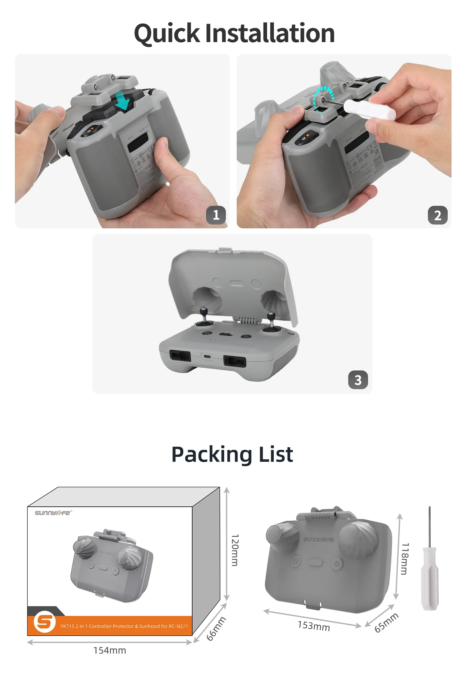 Pelindung Kontroler 2 in 1 Sun - Dji Drone Air 3 ulasan dan harga
